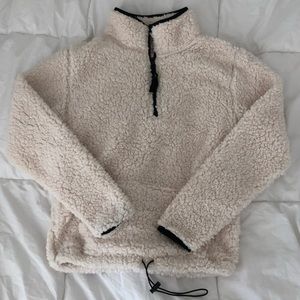 1/4 Zip White Parka